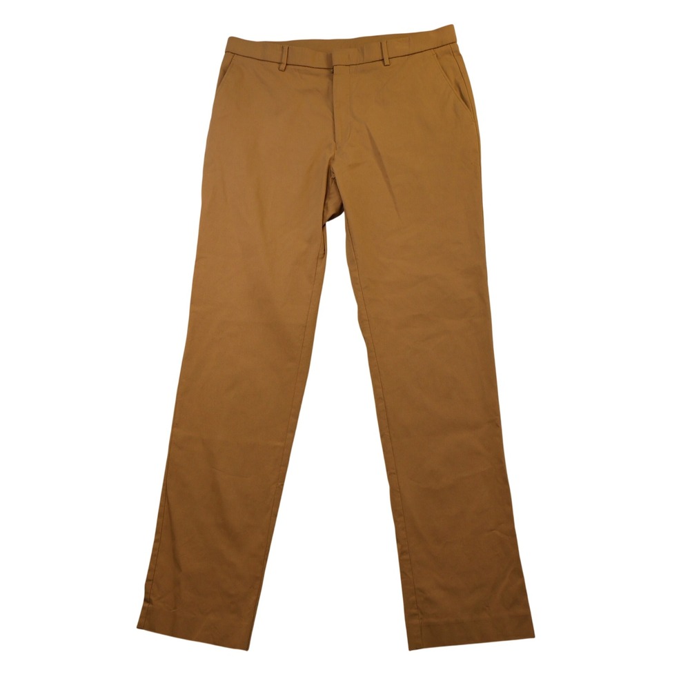 Tommy Hilfiger Mens 36x34 Chino Pants Tan Stretch Rayon Blend Trousers